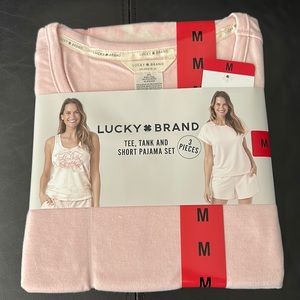 Lucky brand, tee, tank and short pajama set, 3 pieces